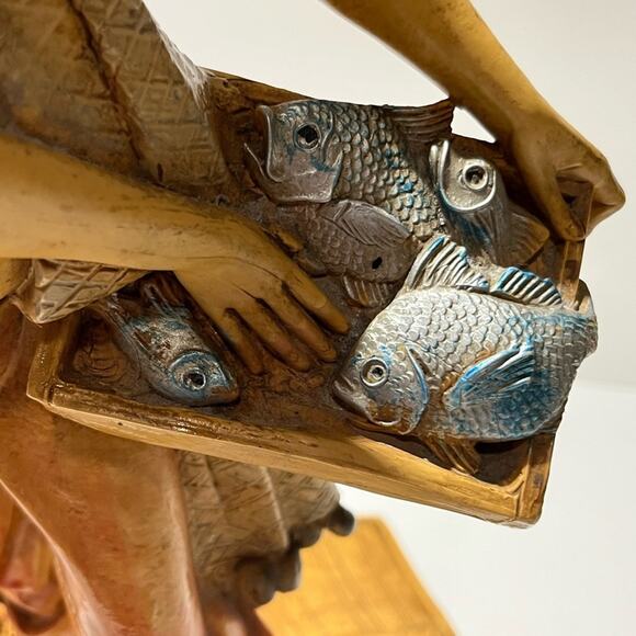 Vintage Italian Capodimonte Child Fish Seller Statue hand painted - Picture 5 of 12